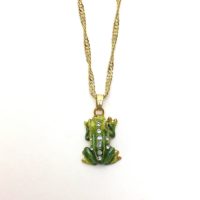 Leaping Tree Frog Trinket Box with Matching Necklace - Image 4