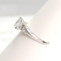 Vintage Platinum Diamond Engagement 3-Stone Ring 1.09 ctw - Image 3