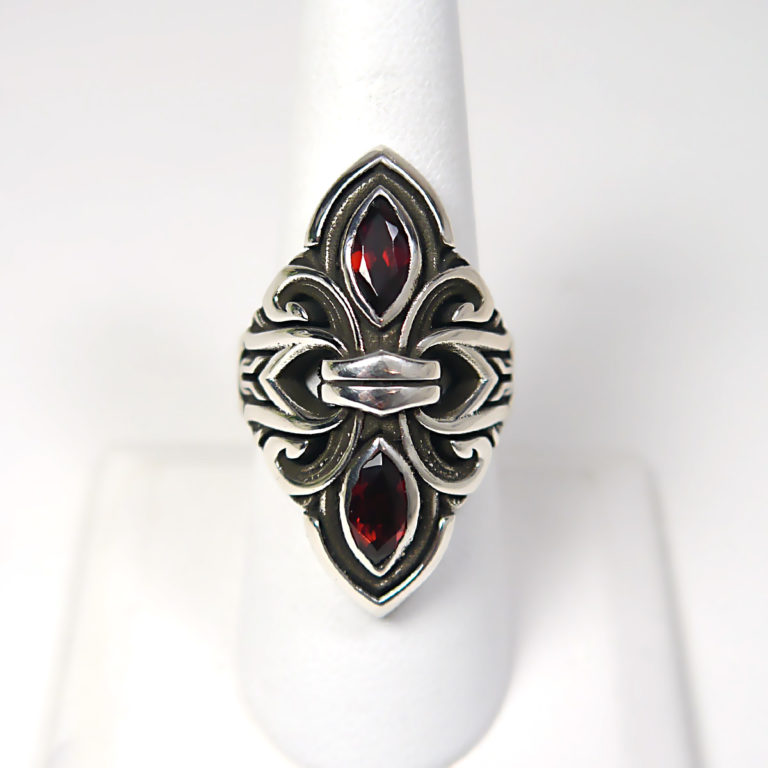 Designer Night Rider Alexandria Ring with Garnet Gemstones | Jewelsmith