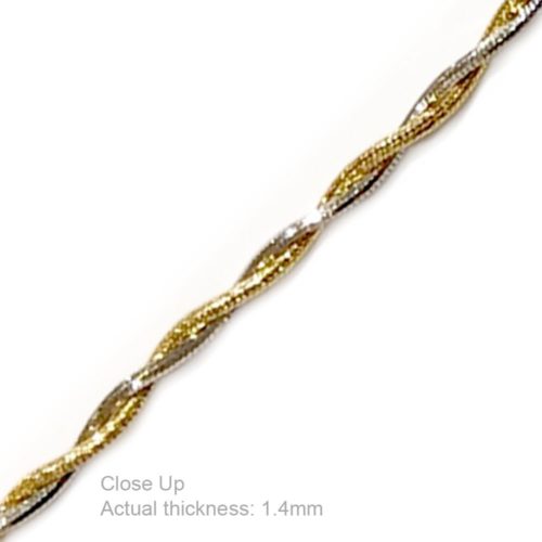 14k Two-Tone Twisted Snake Chain