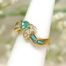 Apatite and Opal with Diamonds Yellow Gold Ring