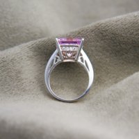 Pink Cubic Zirconia Ring | 10kt Yellow Gold