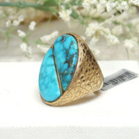 Long oval turquoise deals ring