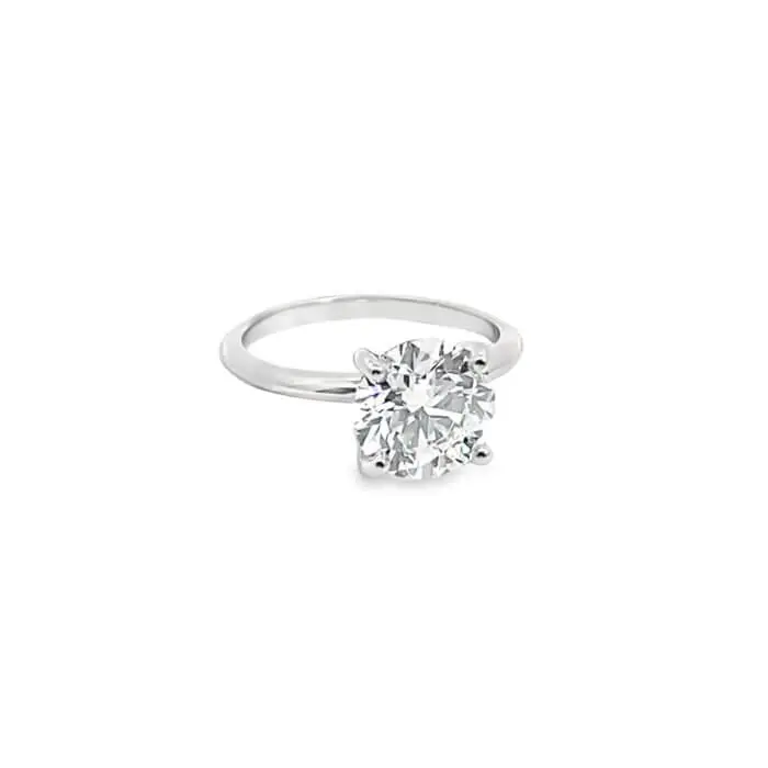 Platinum Lab Created 3ct Diamond Solitaire Ring - Image 2