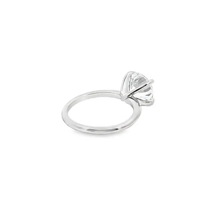 Platinum Lab Created 3ct Diamond Solitaire Ring - Image 5