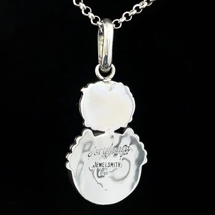 Handmade Fire Agate Pendent in 14k Rose Gold & Sterling Silver - Image 5