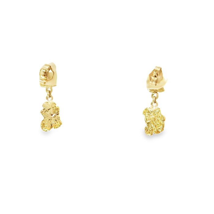 22k Yellow Gold Nugget Dangle Earring - Image 4