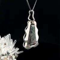 Custom Handmade Green Moss Agate Pendant in Sterling Silver - Image 5