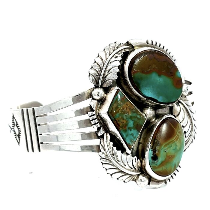 3 Stone Royston Turquoise Bracelet - Image 2