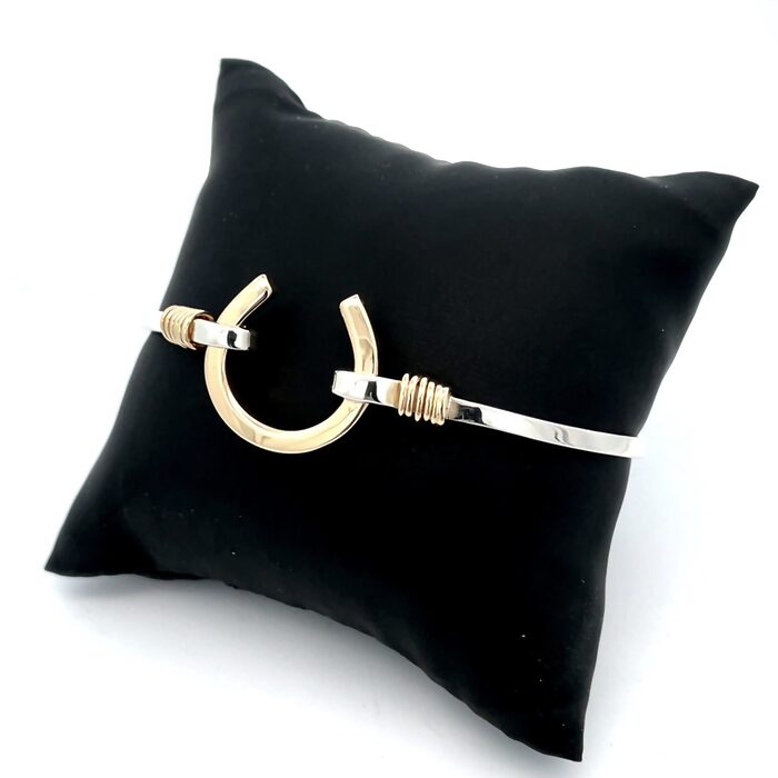 Handmade 14k & Sterling Silver Horseshoe Bracelet - Image 3