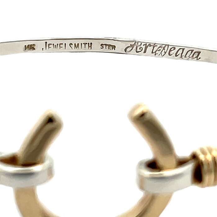 Handmade 14k & Sterling Silver Horseshoe Bracelet - Image 4