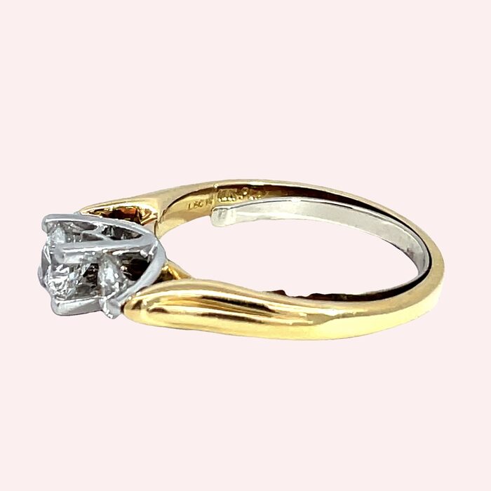 3 Stone 1.01ct Diamond Ring in 18k Yellow Gold & Platinum - Image 6