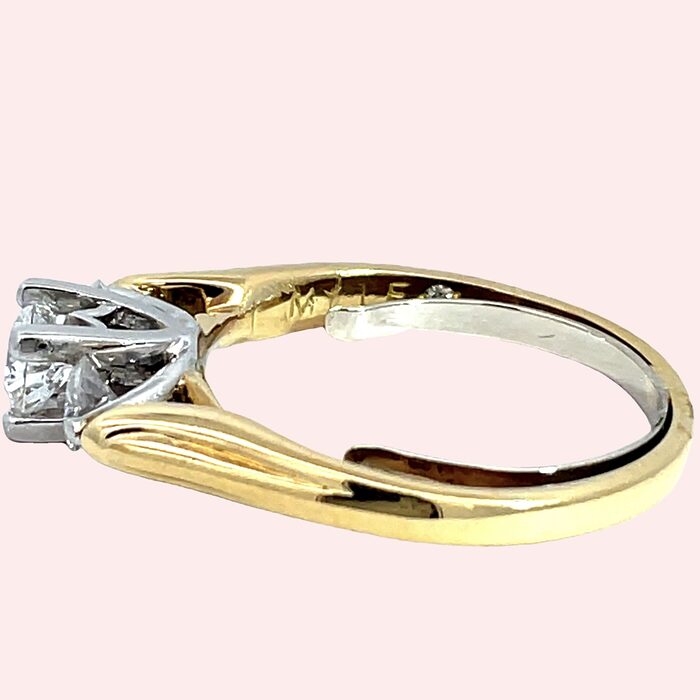 3 Stone 1.01ct Diamond Ring in 18k Yellow Gold & Platinum - Image 5