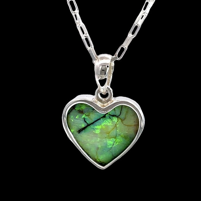 Heart-shaped Opal Pendant in Sterling Silver - Image 5