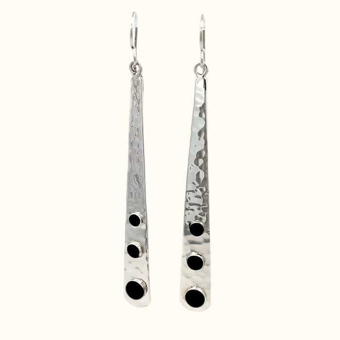 Black Onyx Earring in Sterling Silver