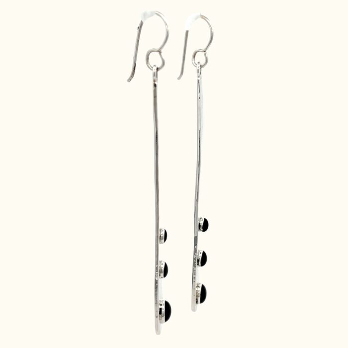 Black Onyx Earring in Sterling Silver - Image 4