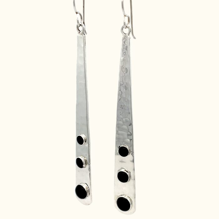 Black Onyx Earring in Sterling Silver - Image 2